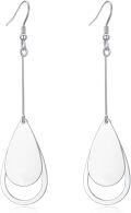 wholesale 925 Sterling Silver Teardrop Shape Double Circle Design Hook Earrings with White Stone Accents-0-0
