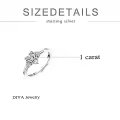 TOUPOP 14k White Gold Plated Moissanite Heart Ring D VVS1-0-3