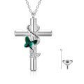 wholesale 925 Sterling Silver Butterfly Cross Keepsake Pendant Urn Necklace with Funnel Set-0-37