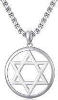 wholesale 925 Sterling Silver & 14k Gold-Plated Star of David Pendant Necklace  for Men Women -0-0