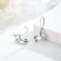 wholesale 925 Sterling Silver Cat Dreamcatcher Dangle Leverback Earrings for Women-0-1