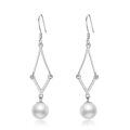 wholesale 925 Sterling Silver Zircon Accent Drop Earrings Wholesale With Pearl-0-0