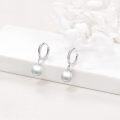 wholesale 925 Sterling Silver Freshwater Pearl Drop Dangle Huggie Hoop Earrings for Women -0-2