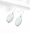 wholesale Sterling Silver Rose Gold Plated White Opal Dangle Earrings for Women-0-11