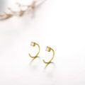 wholesale Gold 10mm Half Hoop Diamond Stud Earrings for Women - Hypoallergenic-0-1