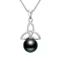 TOUPOP Sterling Silver Black Pearls Necklace For Women-0-0