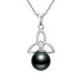 TOUPOP Sterling Silver Black Pearls Necklace For Women-0-0