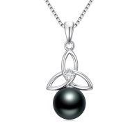 TOUPOP Sterling Silver Black Pearls Necklace For Women-undefined