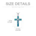 wholesale 925 Sterling Silver Cross Pendant With Turquoise Inlay Chain-0-4