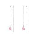 wholesale 925 Sterling Silver White Pearl Threader Drop Dangle Earrings for Women-0-18