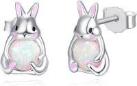 wholesale 925 Sterling Silver Bunny Opal Stud Earrings for Girls and Women-Rabbit-Rabbit