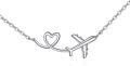 wholesale 925 Silver Airplane Necklace with Stone - Elegant Travel Jewelry Gift for Women, Hypoallergenic 0.88 Pendant, 16+2 Chain, Beautiful Packaging-0-0