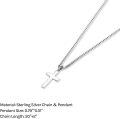 wholesale 925 Sterling Silver Cross Pendant Necklace with Box Chain for Men & Women - Length: 63cm (24)-0-1