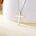 wholesale 14K Rose Gold Simple Cross Pendant Necklace for Women - Chain Length: Adjustable from 32cm to 47cm-0-8