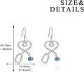 wholesale Sterling Silver Austrian Crystal Stethoscope Dangle Earrings for Nurse-0-3