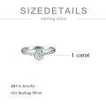 TOUPOP Sterling Silver Moissanite Personalized Engagement Rings For Women-0-3