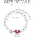 wholesale Sterling Silver Birthstone Butterfly Bracelet Paperclip Link Chain Type 2-0-4