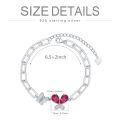 wholesale 925 Sterling Silver Pink Crystal Butterfly Paperclip Chain Bracelet Wholesale With Heart Charm-0-4