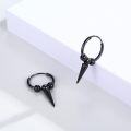 wholesale Black  Spiked Ball Huggie Hoop Earrings Punk Style Jewelry 3cm Diameter-0-4
