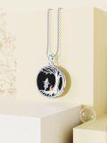 wholesale Sterling Silver Stone Alice in Wonderland Cat Pendant Necklace Tree of Life Jewelry Gift for Women-0-4