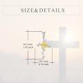 wholesale 925 Sterling Silver Sunflower Cross Pendant Necklace for Women - Faith & Luck Charm s-0-4