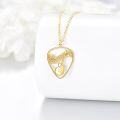 wholesale 10K Gold Guitar Pick Shaped Music Notes Pendant Necklace s for Women-0-2