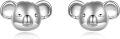 wholesale 925 Sterling Silver Koala Head Stud Dangle Earrings - Cute Animal  for Her-0-0