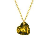 wholesale 14k Gold Heart-shaped Peridot Pendant Necklace-style5- 8mm- Topaz