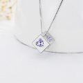 wholesale 925 Sterling Silver AAAAA Natural Gemstone Purple Heart Pendant Necklace for Women, Sensitive Skin Safe, Gift Box-0-3