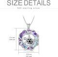 wholesale 925 Sterling Silver Sea Turtle Necklace with Purple Crystal Pendant Ocean Theme Jewelry for Women Summer Beach Gift for Marine Animal Lovers-0-4