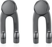 wholesale 925 Sterling Silver Black CZ Unisex U-Shaped Stud Earrings Punk Fashion s for Men Women-Blcak-2