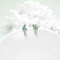 wholesale 925 Sterling Silver Moonstone Green Leaf Drop Earrings for Women-0-1