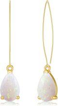 wholesale 925 Sterling Silver Teardrop White and Pink Opal Drop Earrings-0-6