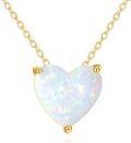 wholesale 14K Gold White Opal Heart Evil Eye Hamsa Hand Pendant Necklace-0-0
