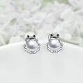wholesale  Sterling Silver Moonstone Cat Frog Fox Axolotl Panda Cow Monkey Stud Earrings -0-7