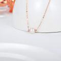 wholesale 14K Gold Chain with Freshwater Pearl Pendant (8mm) - Elegant Minimalist Design-0-13