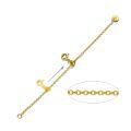 wholesale 18k Rose Gold Chain Bracelet With Ball Bead And Round Tag-0-8