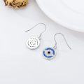 wholesale 925 Sterling Silver Blue Crystal Evil Eye Drop Earrings Turkish Amulet Jewelry for Women Girls Gifts-0-2