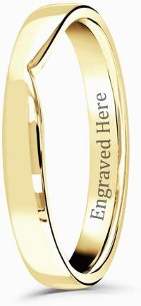 wholesale TOUPOP Personalized 10k 14k 18k Solid Gold Engagement Band For Women V Shape Wedding Ring For Her Engraved Name Promise Ring Gift For Christmas Anniversary -undefined