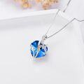 wholesale 925 Sterling Silver Blue Heart & Butterfly Pendant Necklaces for Mom Gifts-0-1