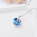 wholesale 925 Sterling Silver Blue Heart & Butterfly Pendant Necklaces for Mom Gifts-0-1