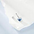 wholesale 925 Sterling Silver Butterfly Belly Button Ring for Women - Blue Crystal Body Jewelry-0-3