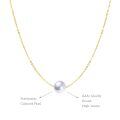 wholesale 925 Sterling Silver 14k Gold Plated Pearl Necklace Wholesale Elegant Simple Design-0-3