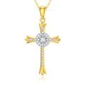 TOUPOP 14K Gold Moissanite Infinity Cross Pendant Necklace-0-0