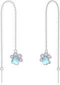 wholesale 925 Sterling Silver Moonstone Dragonfly Turtle Hummingbird Paws Long Drop Earrings-0-0
