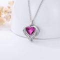 wholesale 925 Sterling Silver Red Crystal Angel Wings Heart Keepsake Pendant Necklace with Funnel and Fill Tool-0-13
