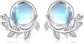 wholesale 925 Sterling Silver Blue Opal Turquoise Moonstone Antler Stud Earrings-0-0