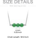 wholesale 925 Sterling Silver Green Jade Healing Crystal Bead Necklace Birthstone Choker  for Women-0-8