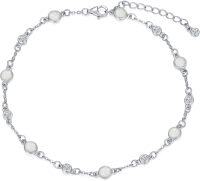 wholesale  Sterling Silver Natural Stone Anklet Bracelet for Women -Opal Anklet 9\"-11\"