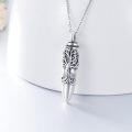 wholesale 925 Sterling Silver Bullet Urn Necklace w/Butterfly & Tree Of Life Pendant - Mens/Womens Ashes Memorial Keepsake-0-2